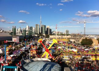 View of Canadian National Exhibition from the cable chair