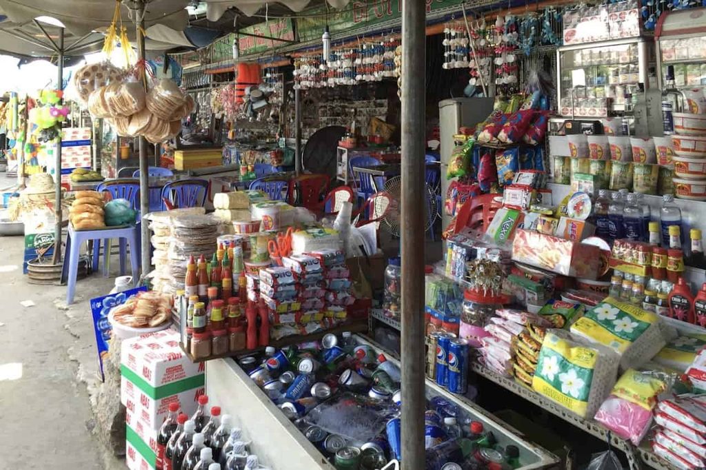 Roadside shop and rest stop along the route to Can Gio Beach