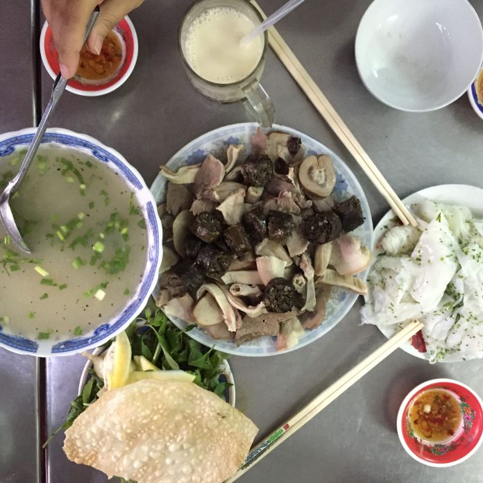 Soft Thin Vermicelli Noodles with Congee and Pork Offal, Quy Nhon Special Cuisine