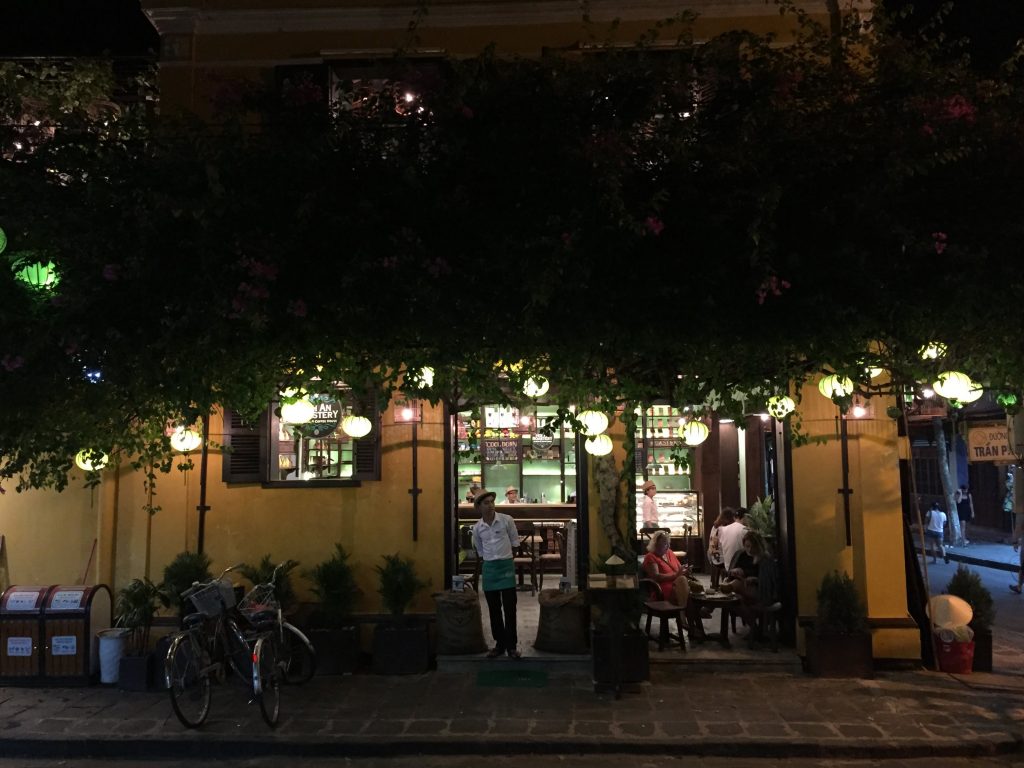 A coffee shop at Hoi An at night