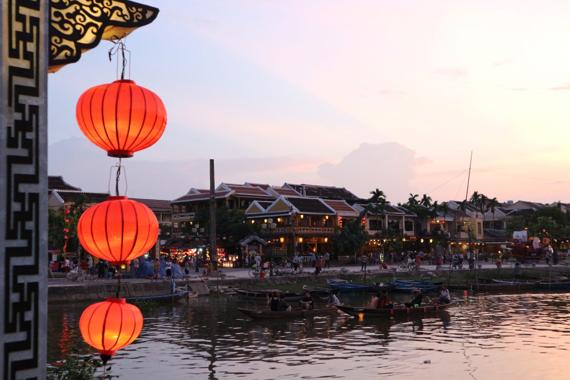View of Hoi An ancient town from the central bridge