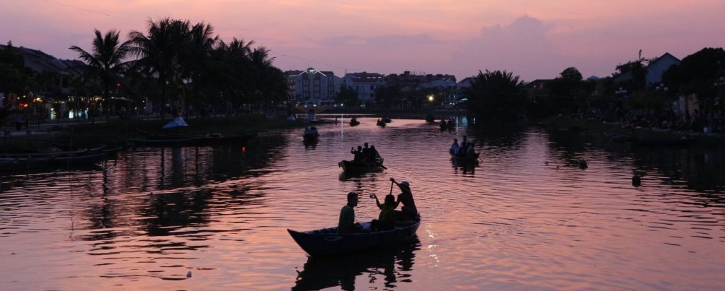 Thu Bon river of Hoi An ancient town in the afternoon