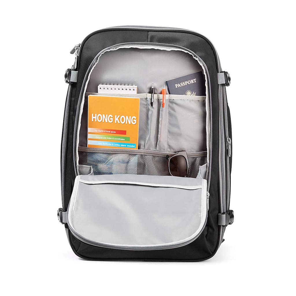 Inside AmazonBasics Travel Backpack