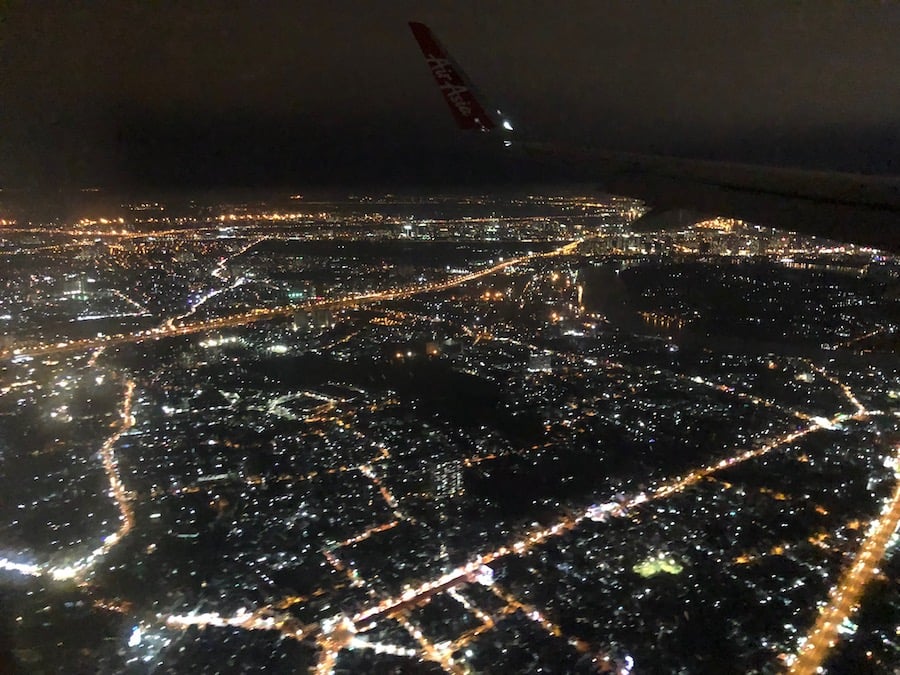This is Ho Chi Minh City, Vietnam. The night flight ended my trip from Singapore to Malaysia