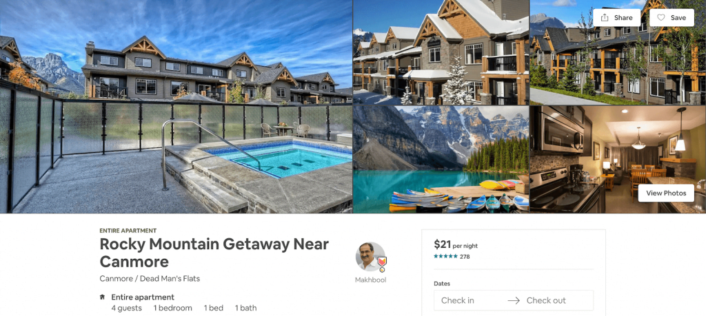 A getaway with outdoor jacuzzi/ hottub in Canada, a listing on Airbnb