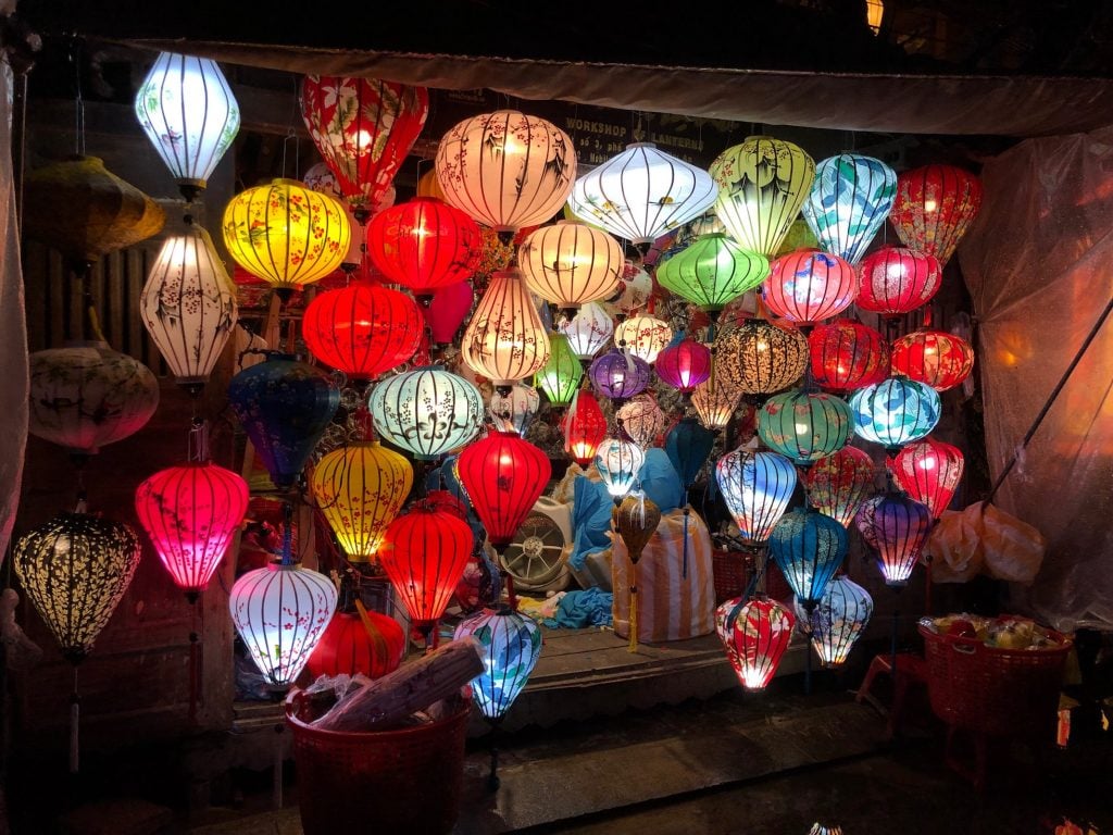 beautiful lanterns for sale in hoi an ancient town