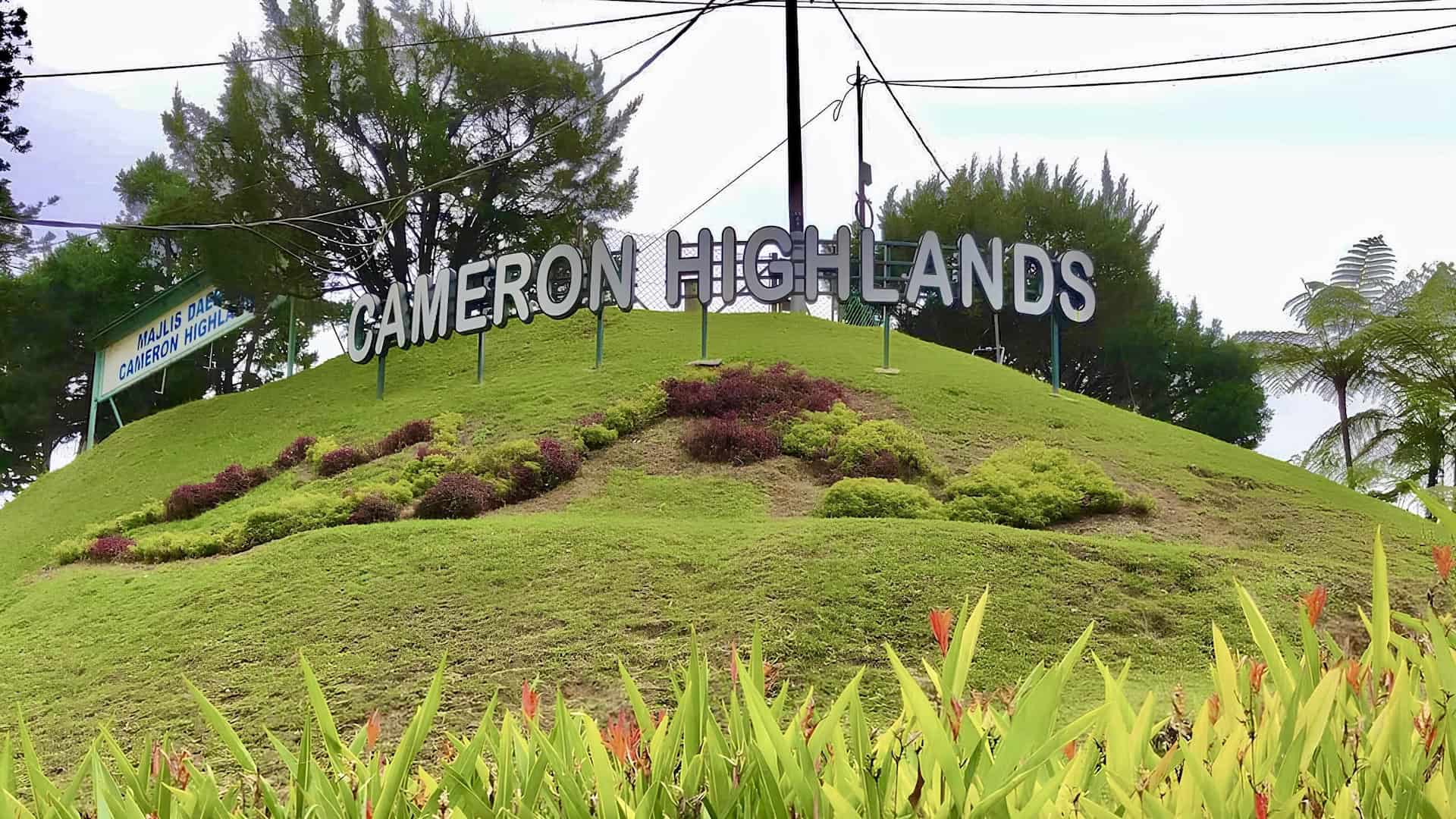 Cameron Highlands sign welcoming visitors in Malaysia