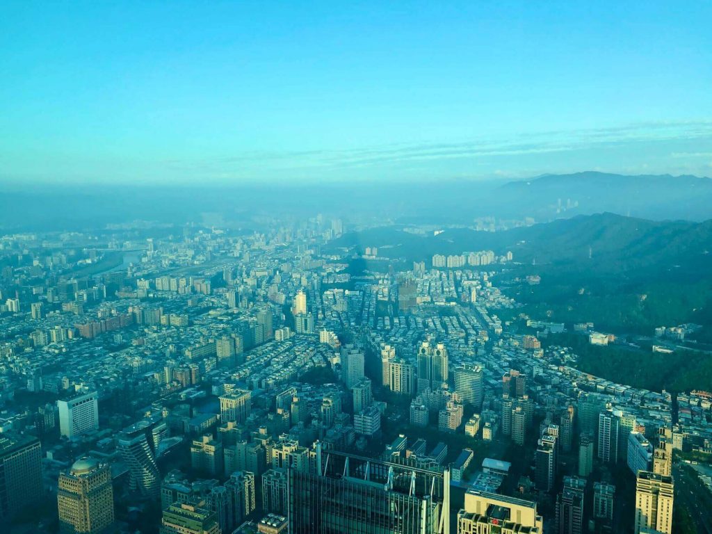 view of Taipei city from Taipei 101's Observatory