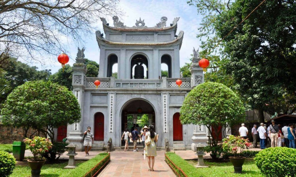 The entrance of Temple of Literature Hanoi