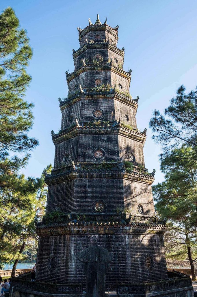Phuoc Duyen Tower at Thien Mu Pagoda, one of the ancient Vietnam temples