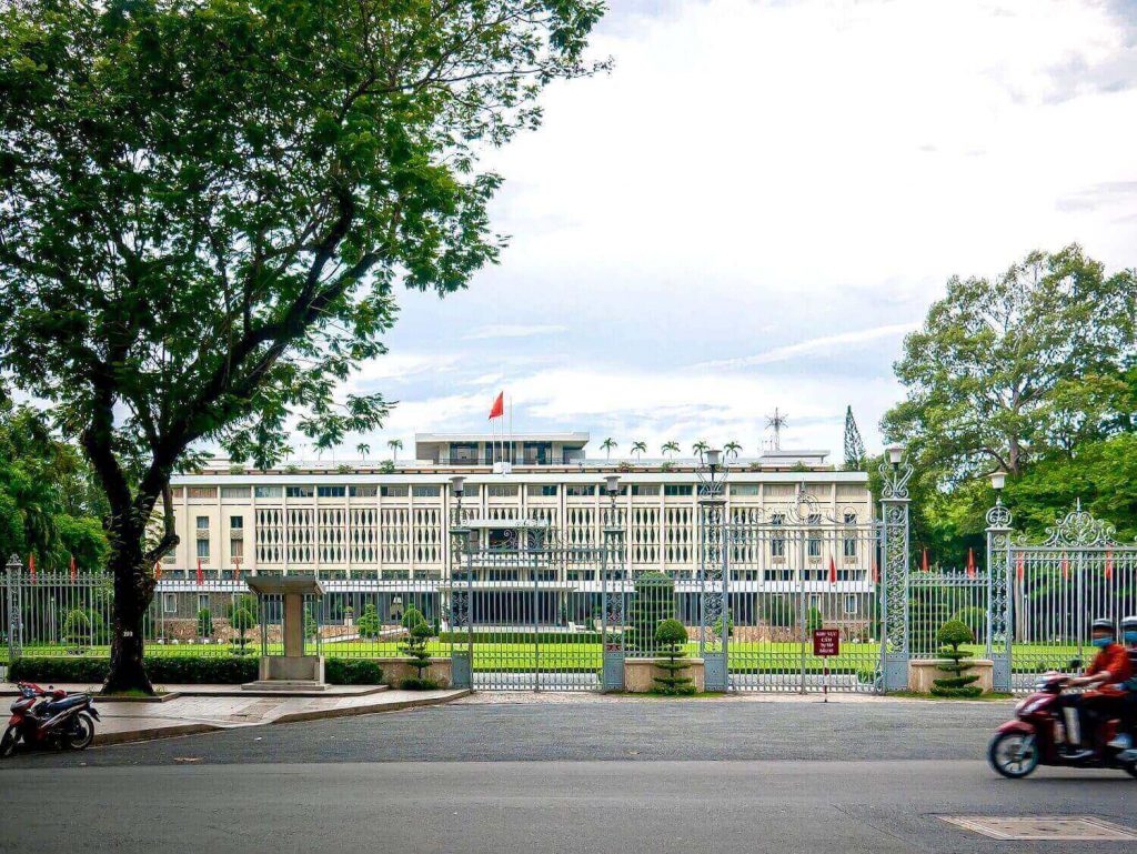 The maingate of Independence Palace, or Reunification Palace, on Nam Ky Khoi Nghia street