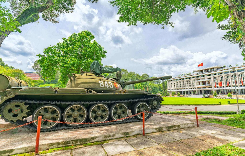 The tank that hit the Independence Palace's main gate on Apr 30, 1975