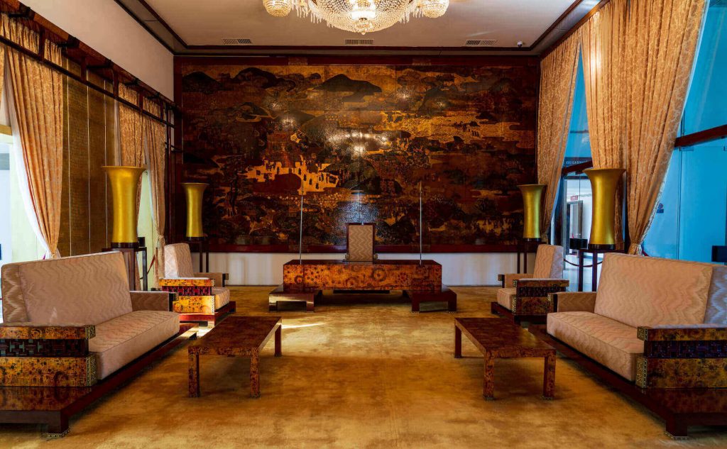 The credential room with the lacquer picture on the 2nd floor in the Reunification Palace