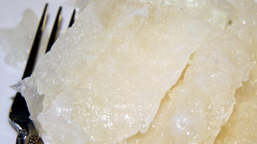 smelly food traditional Norwegian lutefisk served as a dish