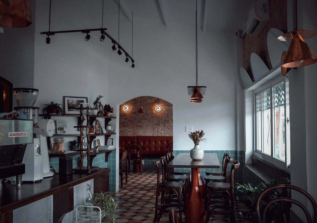 Okkio Caffe at 122 Le Loi street, one of the most beautiful coffee shops in Saigon