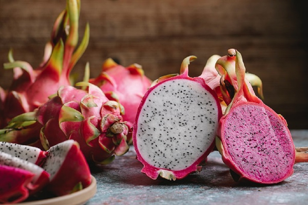 Vietnam white and red dragon fruit