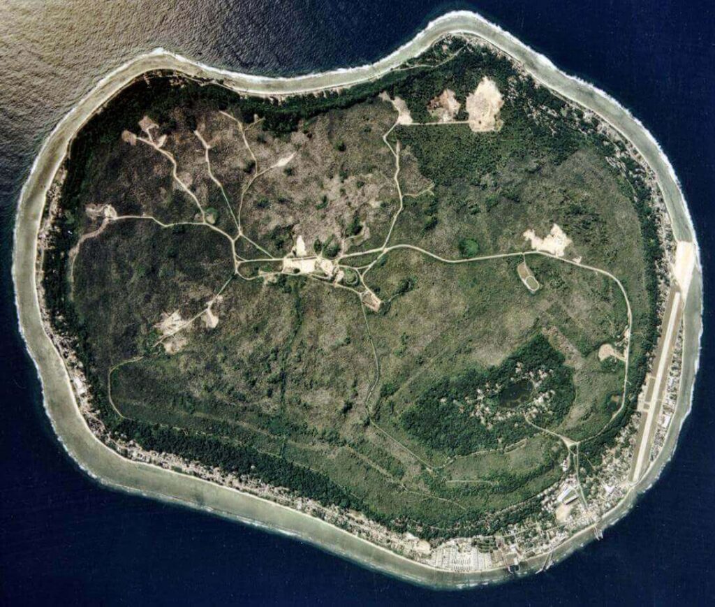 Nauru island has an oval shape from aerial view