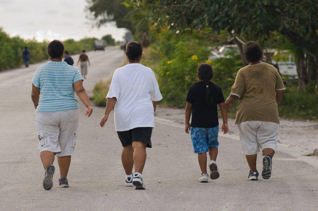Obese people in Nauru island are walking for excersie around the international airport