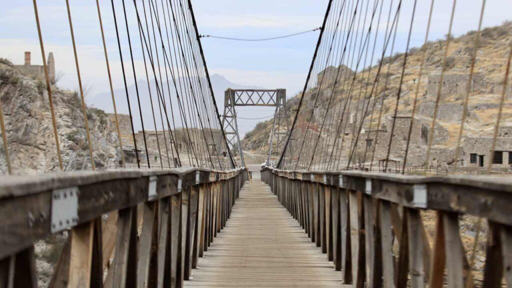 Historic Puente de Ojuela bridge in the desert near Mapimí, Durango