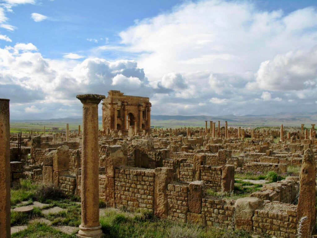 abandoned Roman city Timgad in Algeria