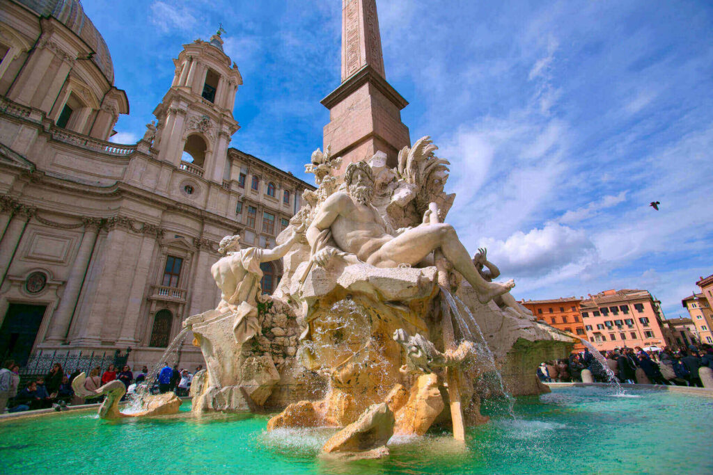 fountain of the four rivers rome italy