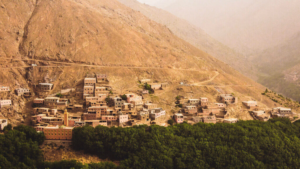 Imlil small village in the Atlas Mountains Morocco
