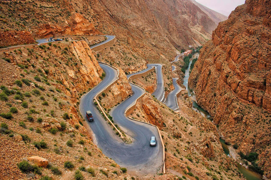 zigzagging road of Dades Gorge