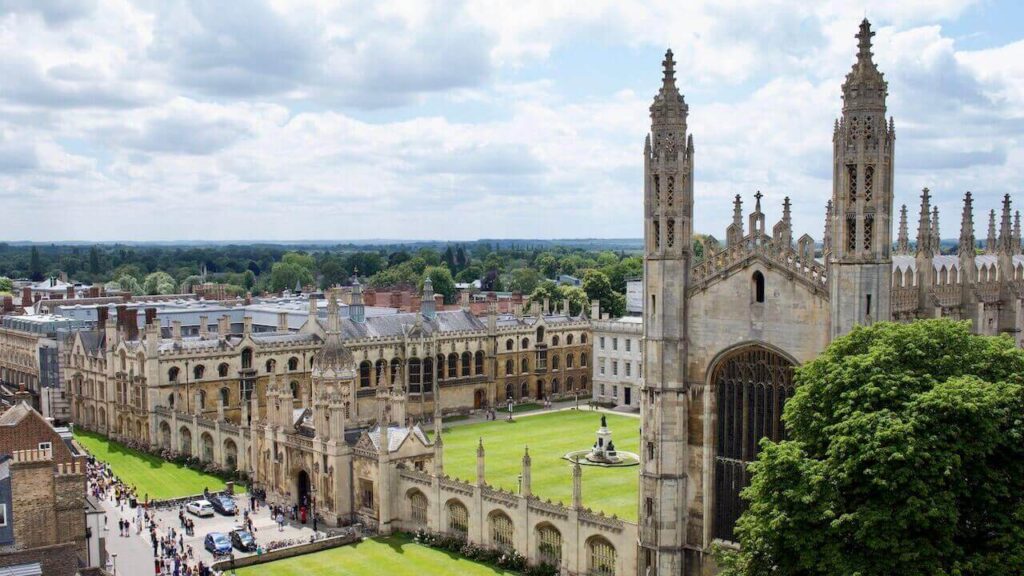 majestic and ancient buildings in Cambridge city, England