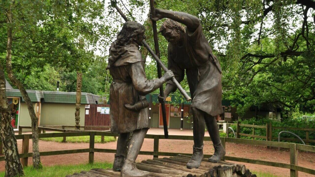 The statues of Robin Hood and Little Johny in Nottingham's Sherwood Forest