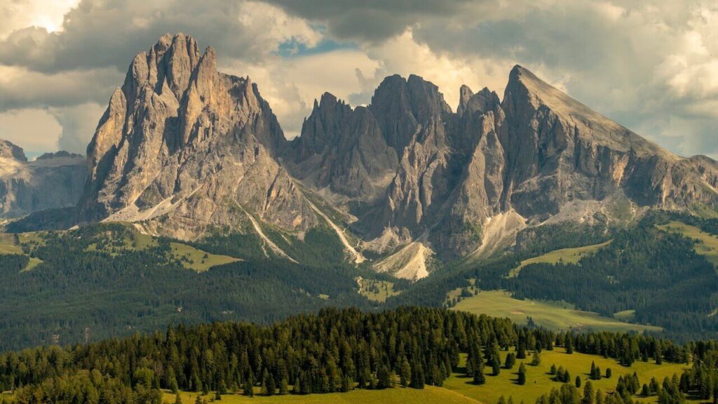 Langkofel Group in the Dolomites mountains