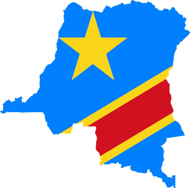 The Democratic Republic of the Congo area and flag color