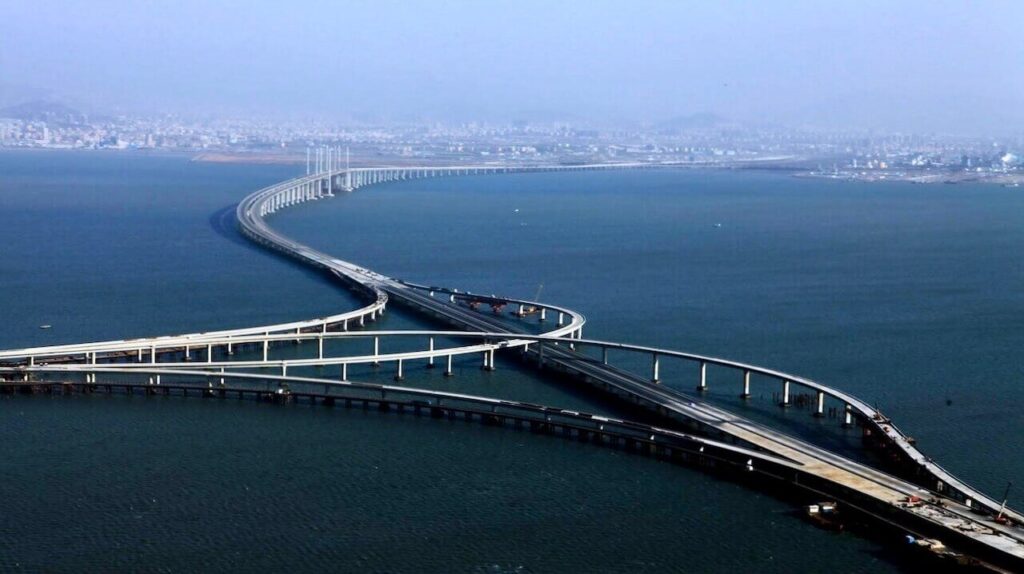 The Jiaozhou Bay Bridge in China one of the longest sea bridges in the world