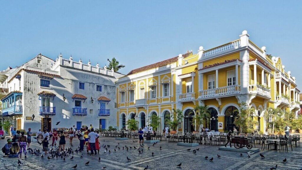 Cartagena City Square in a sunny day