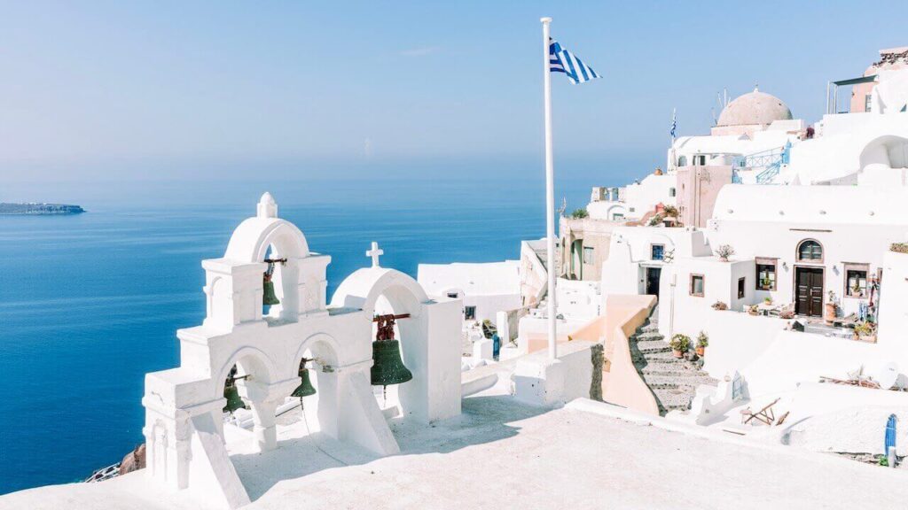 coastal town oia santorini one of the best travel destinations for Cancer zodiac sign