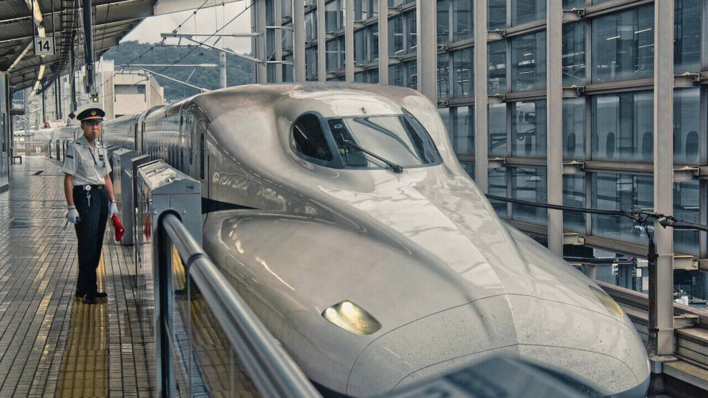 Shinkansen bullet train maximum speed is 320 km/h