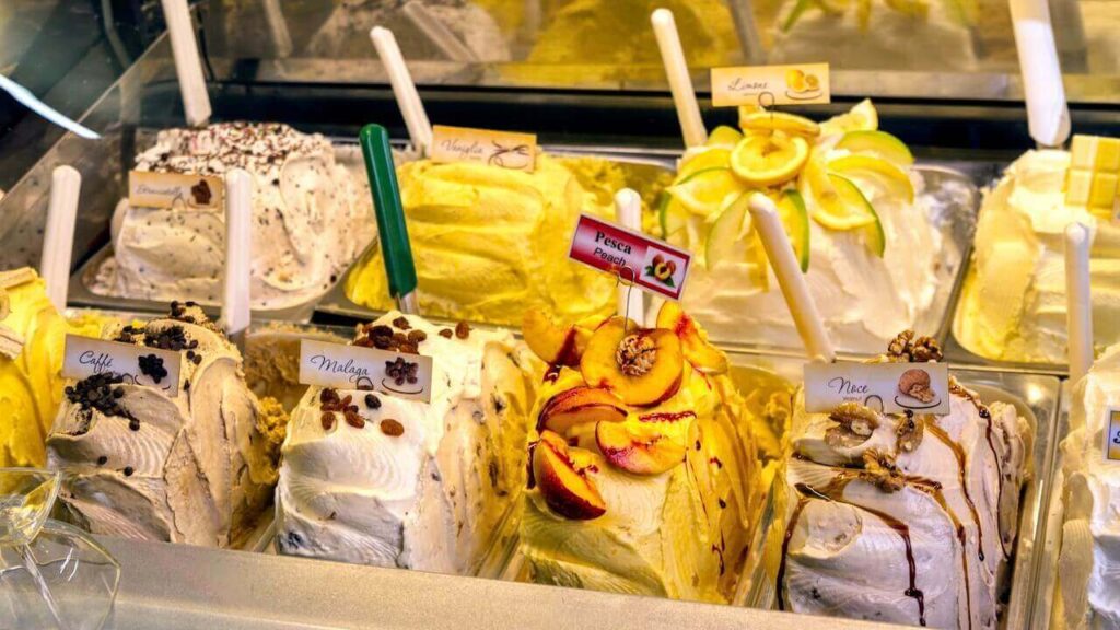 different flavors of gelato in italy
