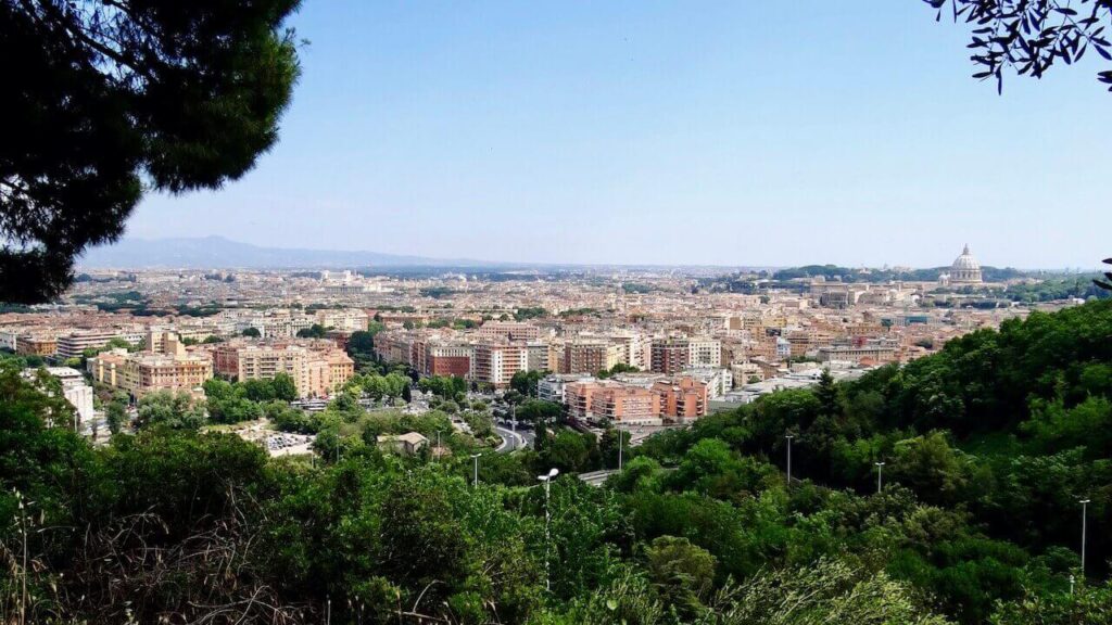 A panorama view of Rome from Monte Mario