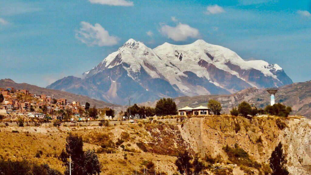 view to Illimani the guardian of La Paz city