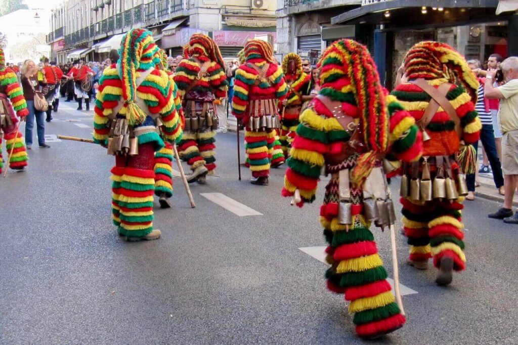 People in a Lisbon Carnival parade