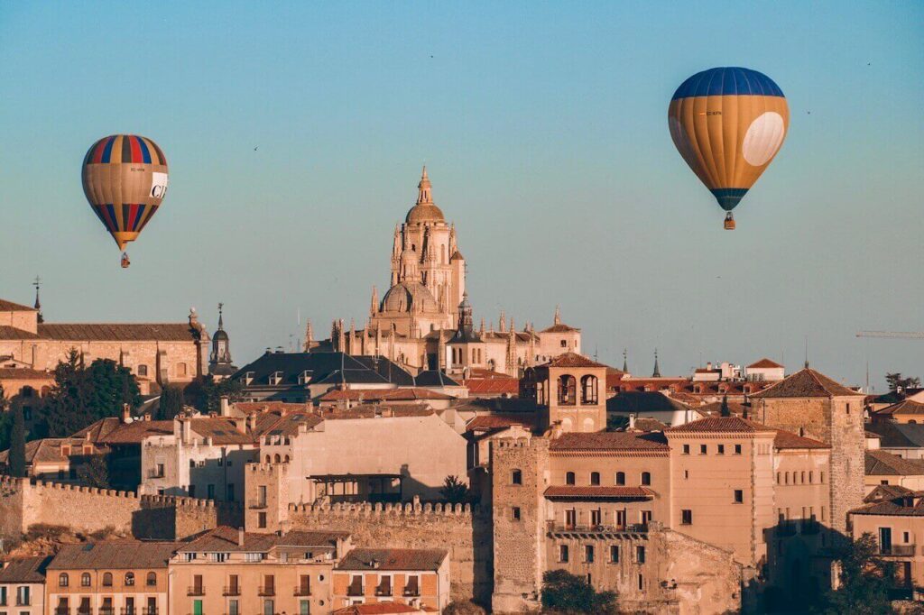 segovia hot air balloon, one of the most photogenic places in the world