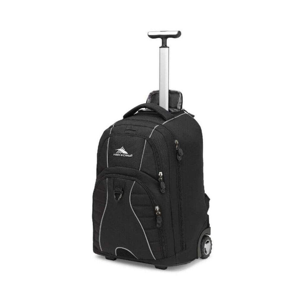 high sierra freewheel wheeled laptop backpack black one size