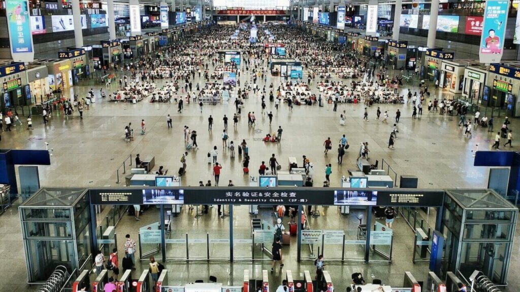 A corner of Shanghai Hongqiao Railway Station