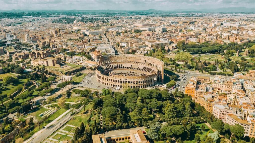 roman colosseum aerial view