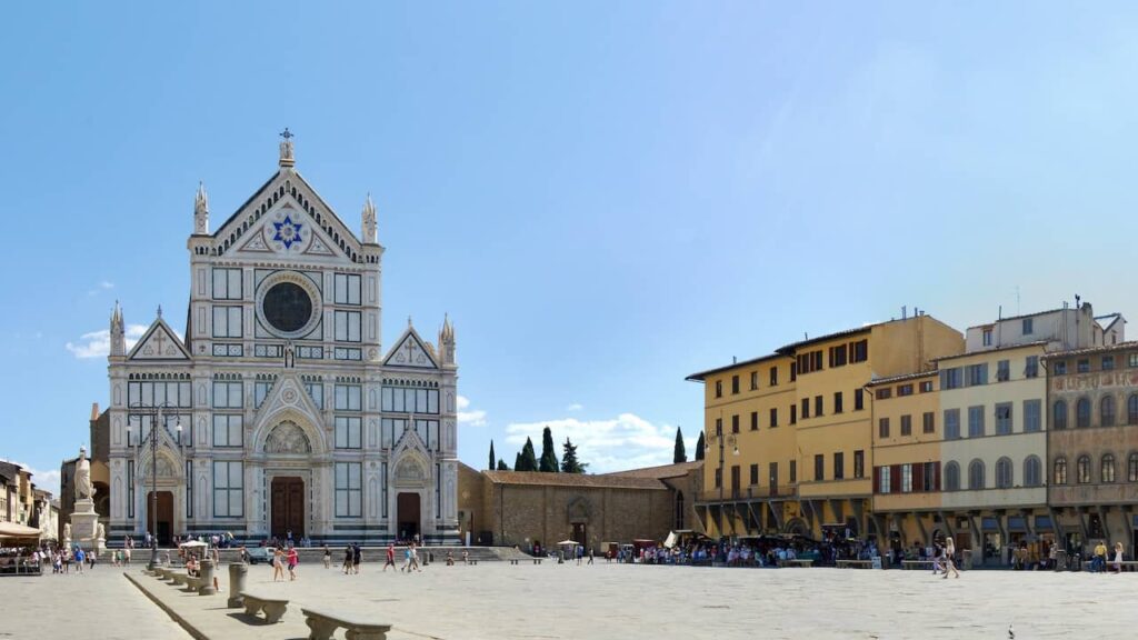 The area of the Basilica di Santa Croce is one of the best places to stay when visit Florence