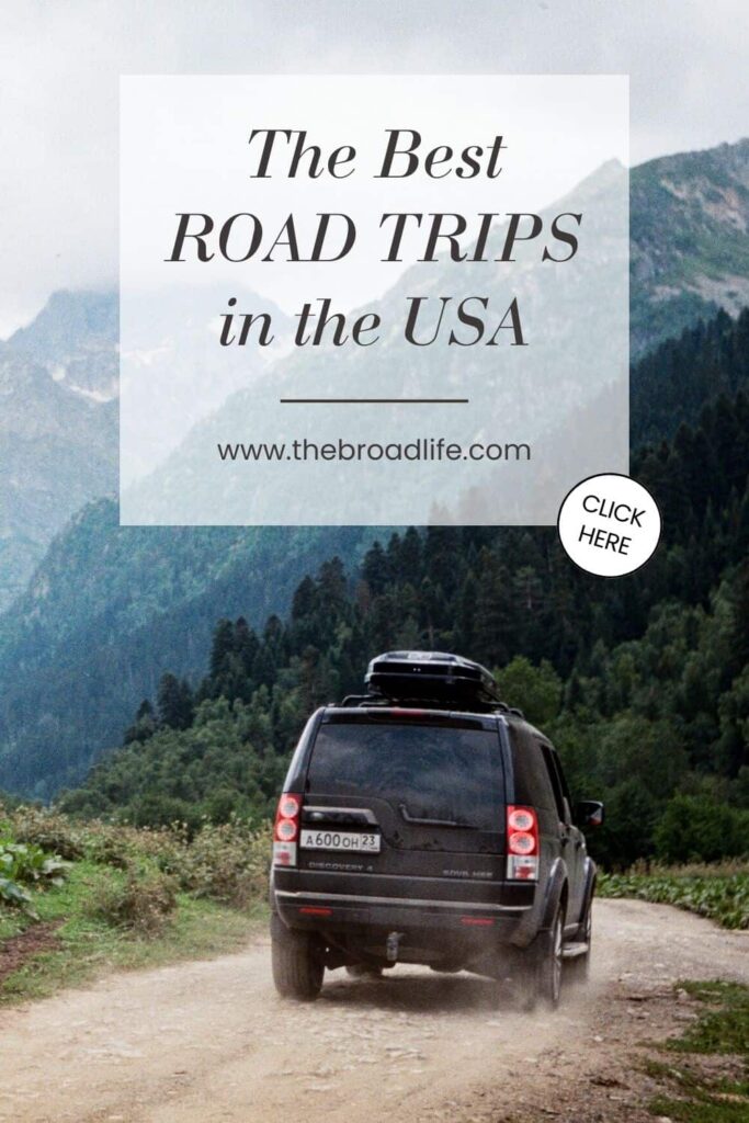 the best road trips in the usa - the broad life pinterest board