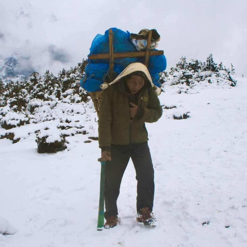 An old man Sherpas on mt Everest