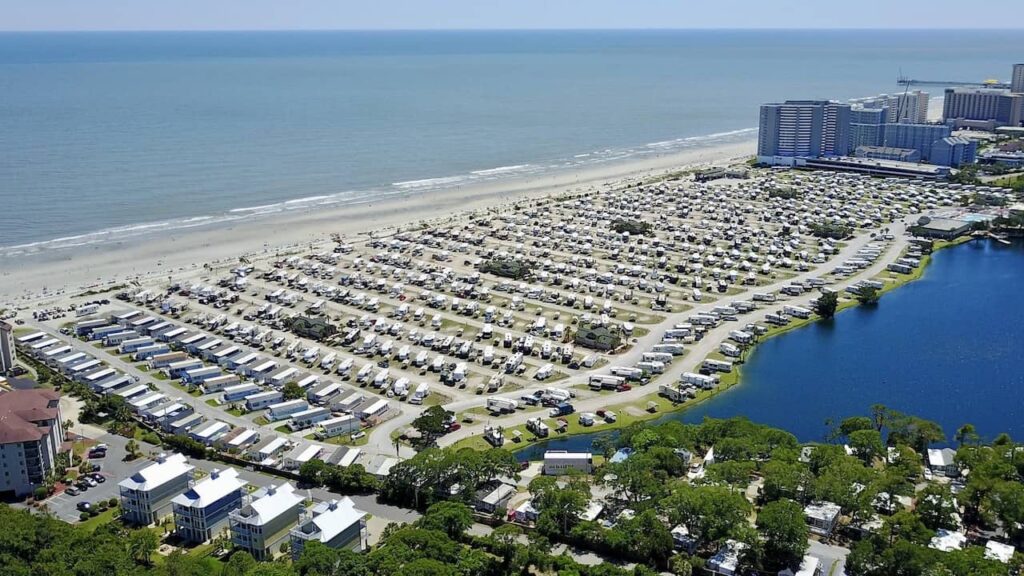 An aerial view of Travel Park Myrtle Beach