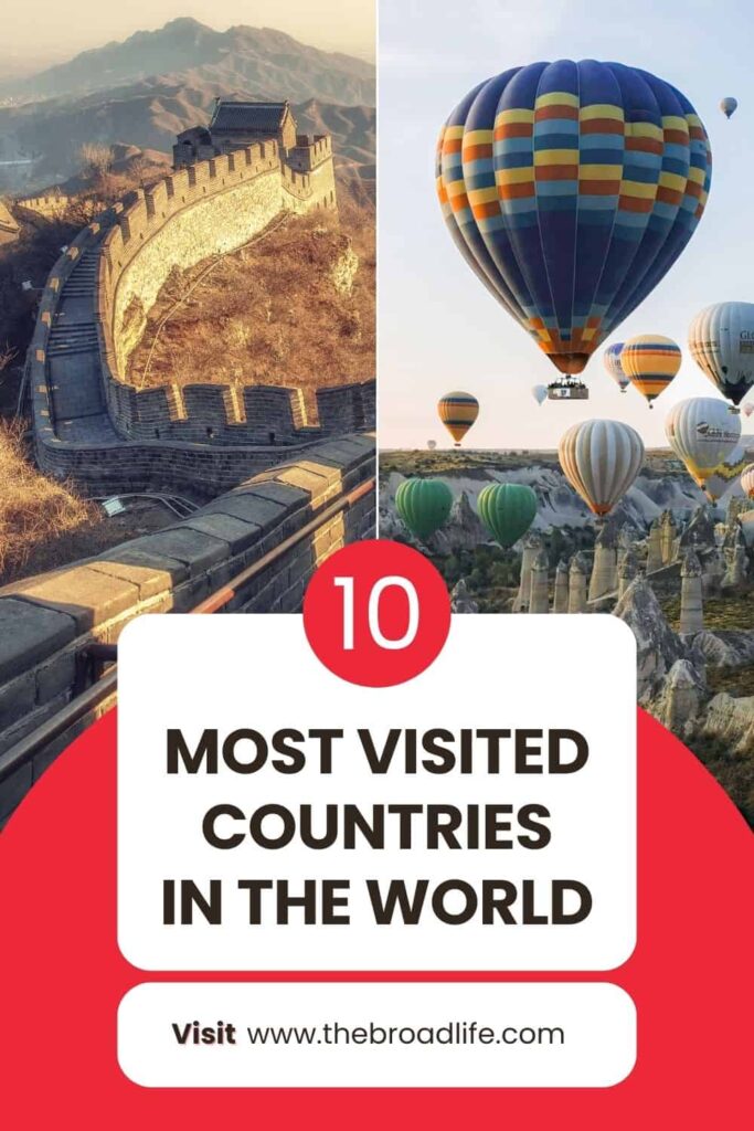 10 most visited countries in the world in 2023 - the broad life pinterest board