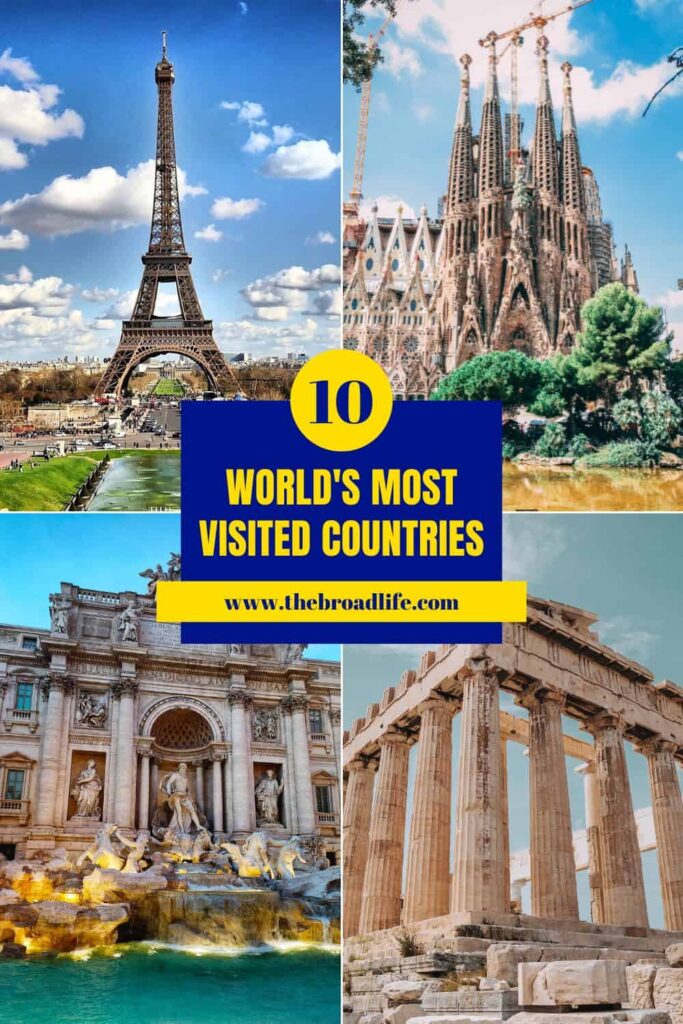 10 world's most visited countries in 2023 - the broad life pinterest board
