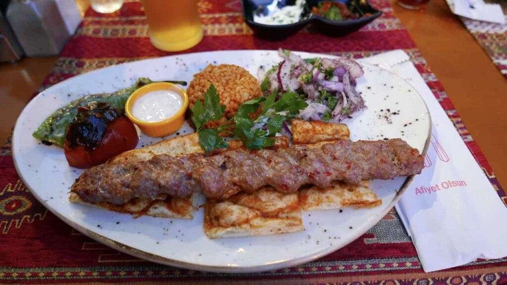 authentic dish of Adana Kebab in Istanbul